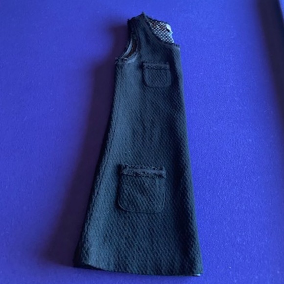 Zara Black Sleeveless Wool Pocket Dress Girls Size 14 - Picture 2 of 6